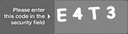 captcha code for visual authentication  letter E number 4 letter T number 3